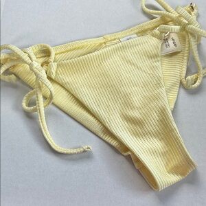 For bundles only - aerie swim ribbed bikini bottom string Light Yellow XS